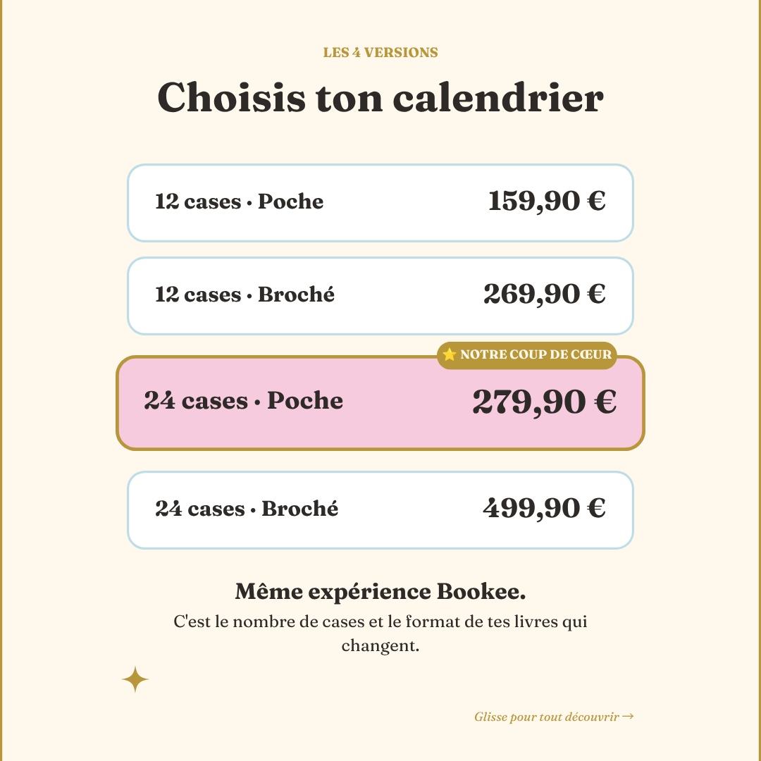 Calendrier de l’Avent littéraire Bookee 2026